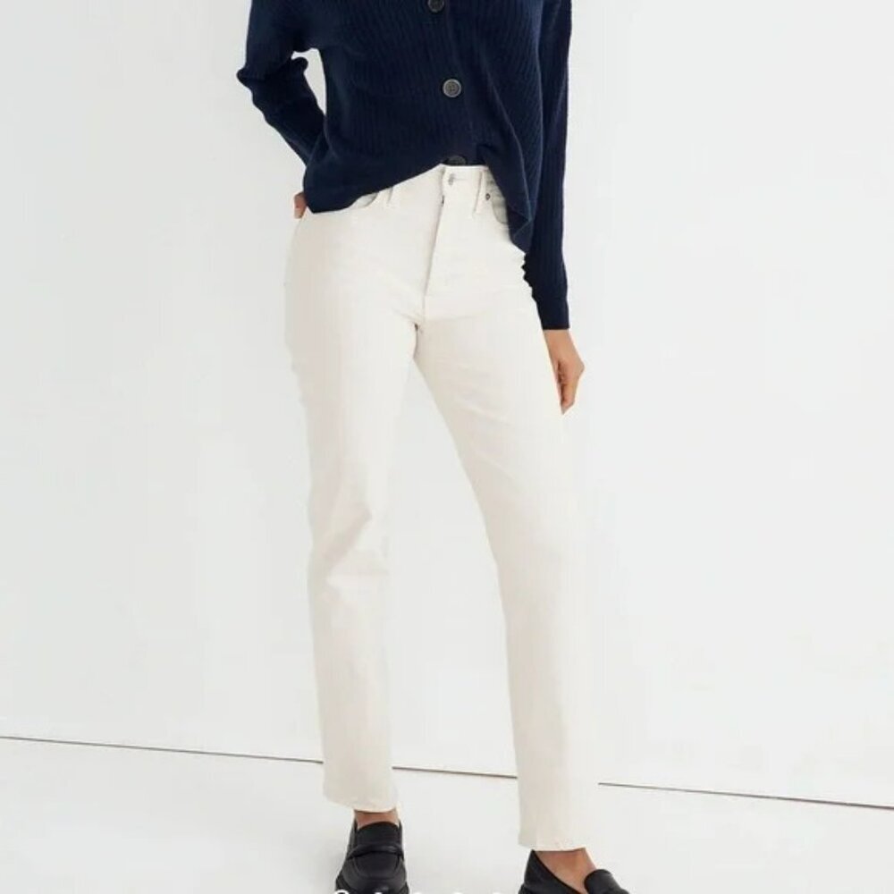 Madewell The Perfect Vintage Straight Jean in Vintage Canvas White Size31